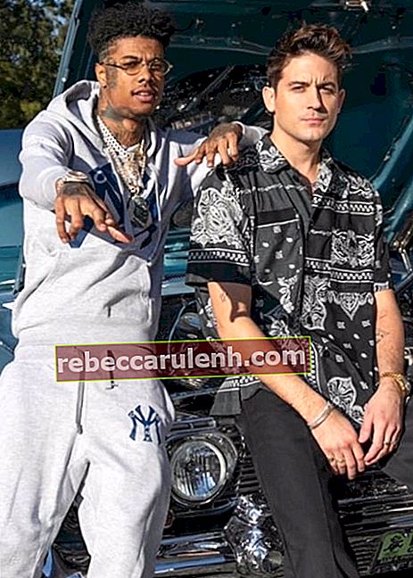 Blueface (links), wie er im Februar 2019 für ein Bild mit Rapper G-Eazy posiert