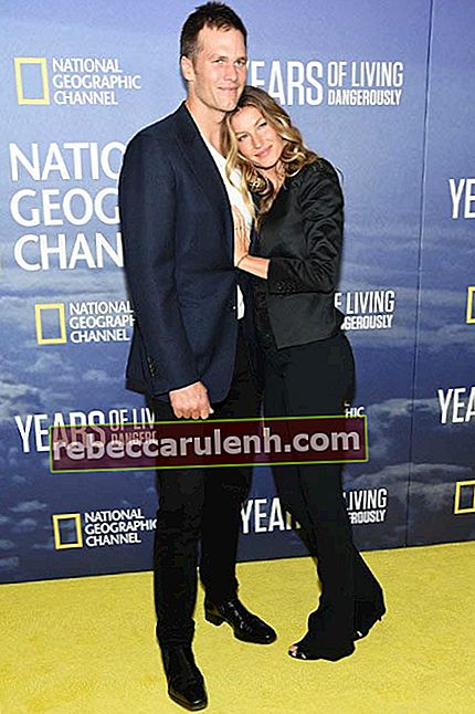 Том Брэди с женой Жизель Бундхен на премьере сериала National Geographic "Годы опасной жизни" в Нью-Йорке в сентябре 2016 года.