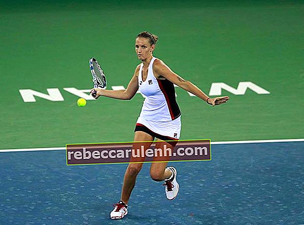 Каролина Плишкова играет справа во время матча против Люси Сафаровой на Dongfeng Motor Wuhan Open 2016