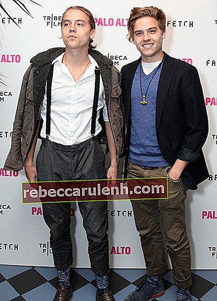 Дилан (слева) и Коул Спроус (справа) на кинофестивале Tribeca 2014 после вечеринки в Пало-Альто Джиа Копполы, организованной Farfetch At Up & Down.