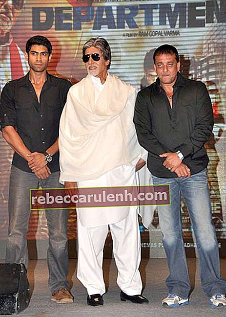 Rana Daggubati, Amitabh Bachchan, and Sanjay Dutt during a press conference of 'Department' in 2012