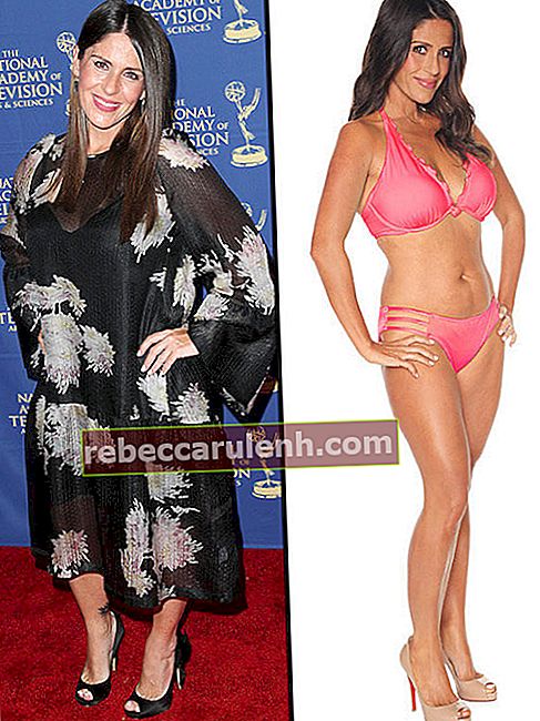 Soleil Moon Frye през юни 2014 г. (вляво) и след сваляне на теглото през март 2015 г. (вдясно)