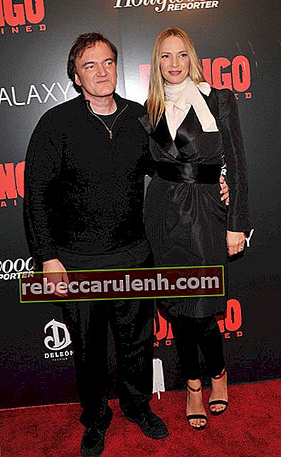 Uma Thurman und Quentin Tarantino während 