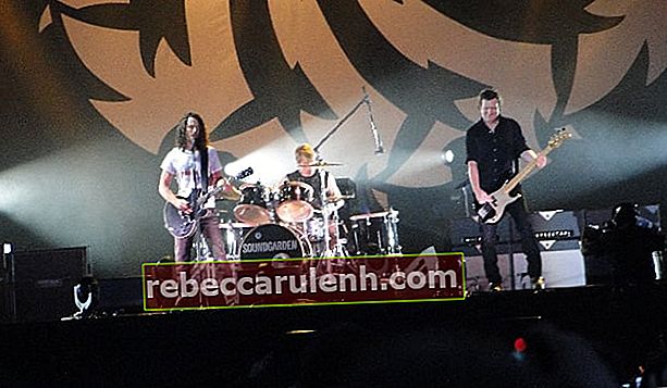 Слева направо - Крис Корнелл, Мэтт Кэмерон и Бен Шеперд во время выступления с Soundgarden на Lollapalooza в Чикаго в августе 2010 года.