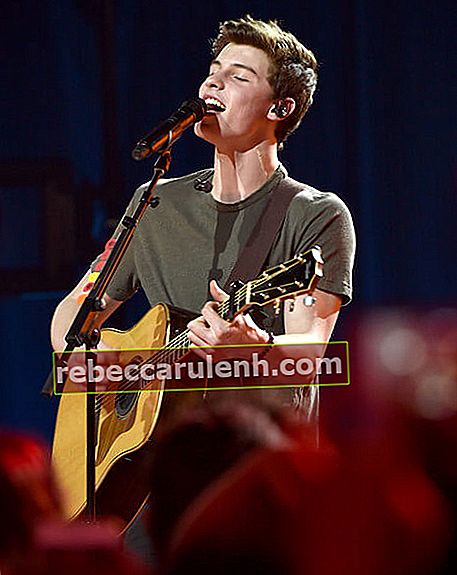 Музикантът Шон Мендес изпълнява на сцената по време на iHeartRadio Music Awards Fan Army Nominee Celebration, представен от Taco Bell в iHeartRadio Theatre на 27 март 2015 г. в Burbank, Калифорния