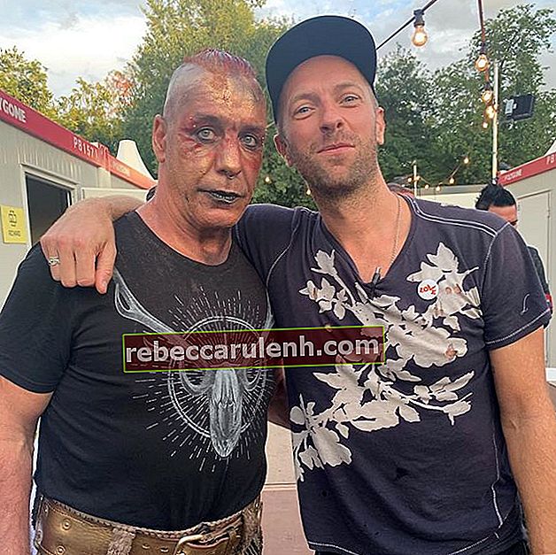 Till Lindemann mit Coldplay-Sänger Chris Martin (rechts) im Juli 2019