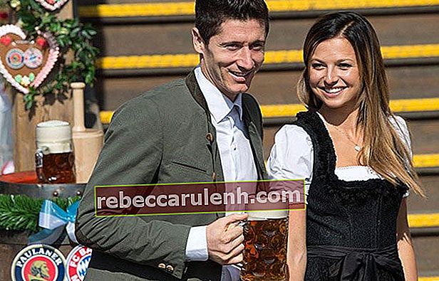 Robert Lewandowski et Anna Stachurska s'amusant à la 182e Oktoberfest à Munich, Allemagne 
