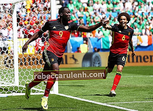 Romelu Lukaku feiert am 18. Juni 2016 ein Tor für seine Nationalmannschaft in einem Spiel der EURO 2016 gegen die Republik Irland
