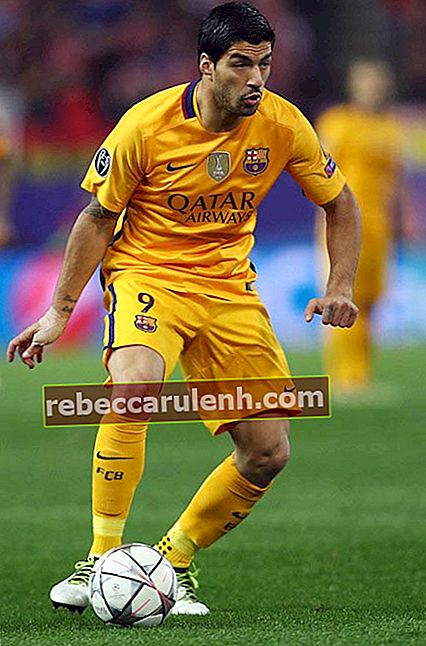 Луис Суарес во время второго матча 1/4 финала Лиги чемпионов между Атлетико Мадрид и ФК Барселона 13 апреля 2016 г.