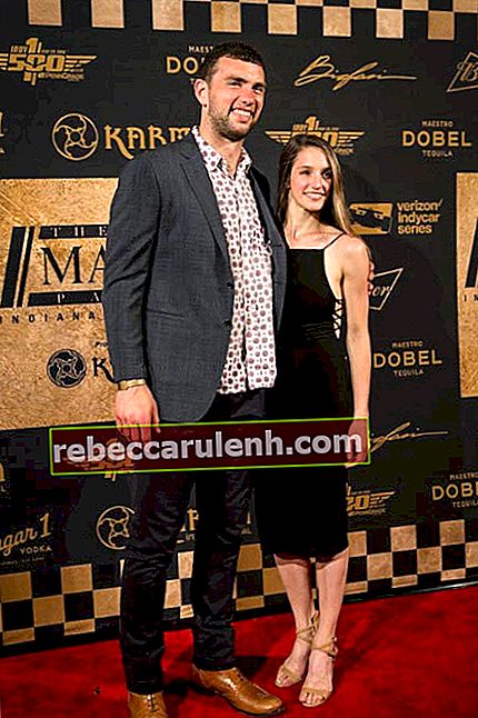 Andrew Luck i Nicole Pechanec na imprezie Maxim w 2016 roku
