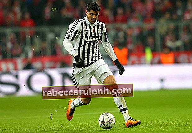 Alvaro Morata en action lors du match de la Ligue des Champions entre le FC Bayern Munich et la Juventus le 16 mars 2016