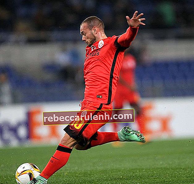 Wesley Sneijder essayant de marquer lors d'un match de l'UEFA Europa League entre Galatasaray et Lazio le 25 février 2016 à Rome, Italie