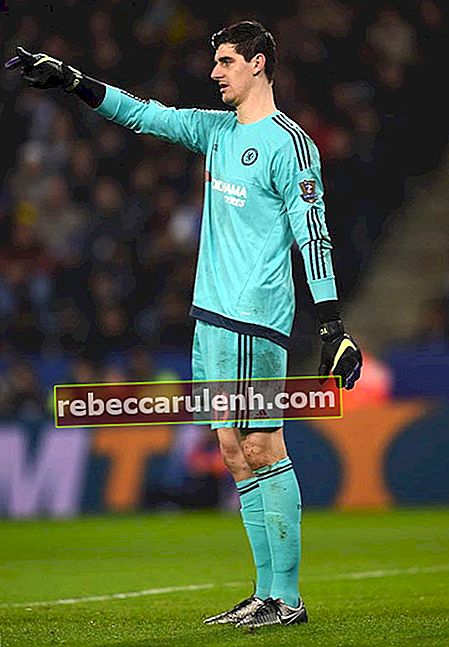 Thibaut Courtois podczas meczu pomiędzy Leicester City a Chelsea 14 grudnia 2015 r