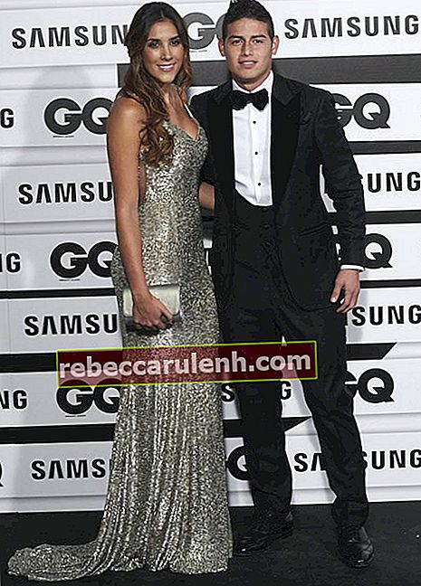Джеймс Родригес и его жена Даниэла на церемонии вручения награды GQ Men of the Year 2015, 5 ноября 2015 года в Мадриде, Испания.
