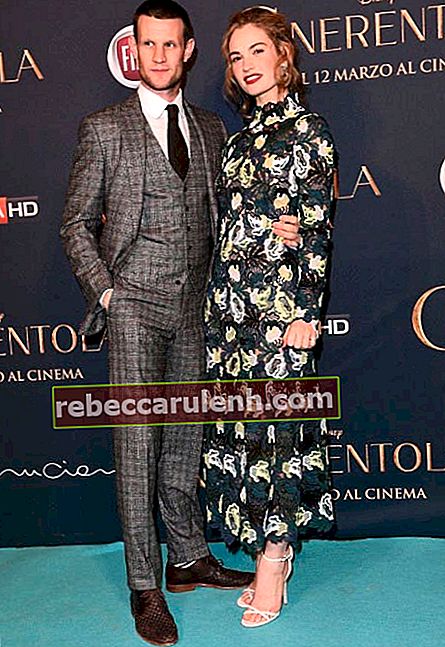 Мат Смит и Лили Джеймс на премиерата на филма „Пепеляшка“ през февруари 2015 г. в Милано