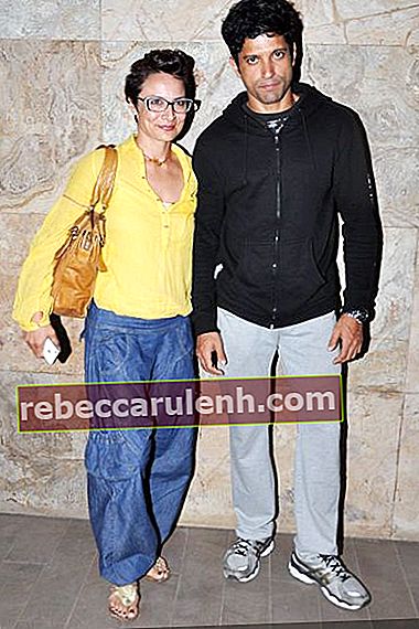 Farhan Akhtar avec sa femme Adhuna Bhabani