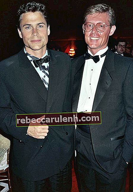 Роб Лоу и Алън Лайт на партито на губернаторския бал след наградите на Академията през 1989 г.