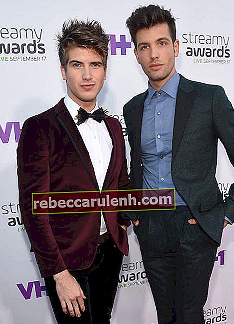 Joey Graceffa (à gauche) et Daniel Christopher Preda lors de la 5e édition des Streamy Awards de VH1 en septembre 2015