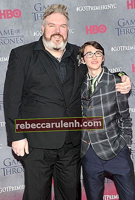 Kristian Nairn i Isaac Hempstead Wright na premierze 4. sezonu Game of Thrones w marcu 2014