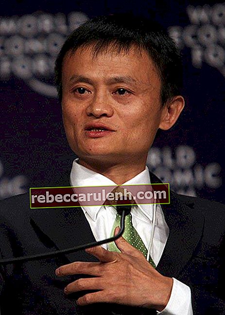Jack Ma parla durante la riunione annuale del Forum economico mondiale nel settembre 2008