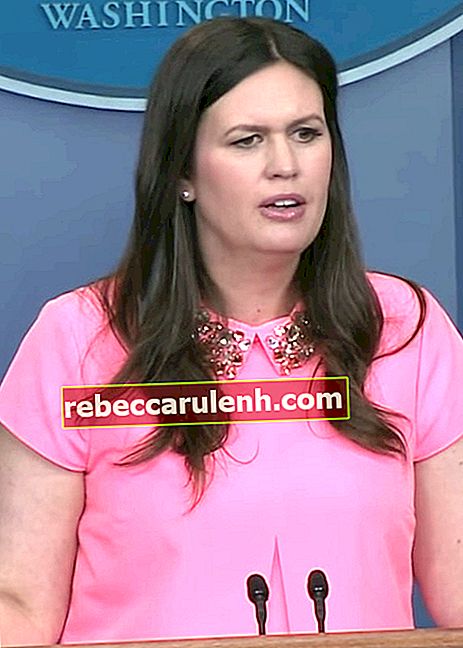 Сара Хъкаби Сандърс на брифинг за пресата в Белия дом през май 2017 г.