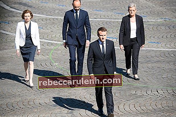 Emmanuel Macron in arrivo alla celebrazione della parata militare del giorno della Bastiglia a Parigi il 14 luglio 2017