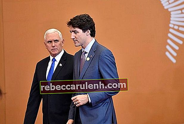 Mike Pence, wie er 2018 neben dem kanadischen Premierminister Justin Trudeau zu sehen ist
