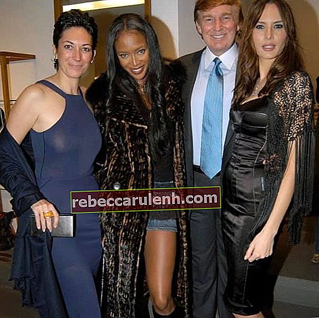 (De gauche à droite) Ghislaine Maxwell, Naomi Campbell, Donald Trump et Melania Trump