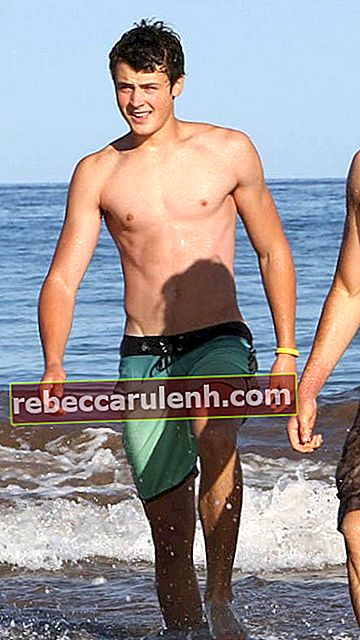 Dylan Efron ohne Hemd am Strand in Maui im ​​Dezember 2016