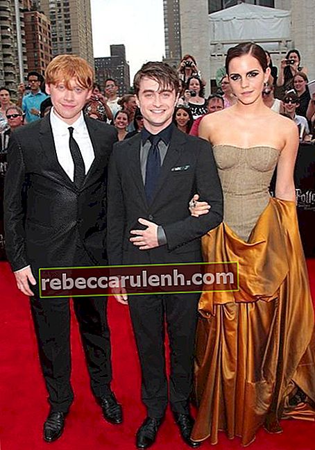 Rupert Grint (à gauche), Daniel Radcliffe (au centre) et Emma Watson (à droite).