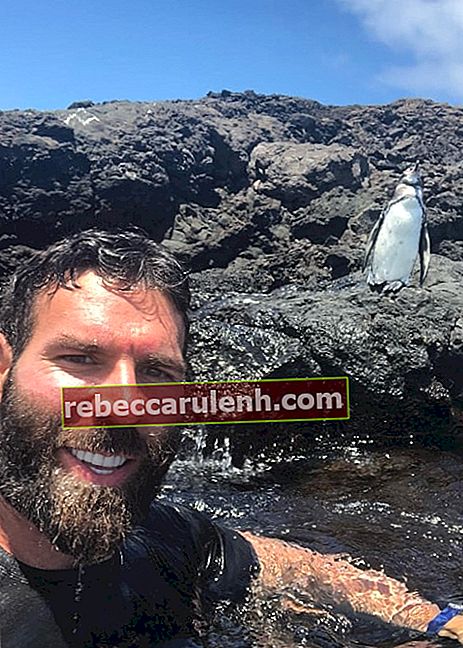Дэн Билзерян плавает рядом с пингвинами на Галапагосских островах в апреле 2018 года.